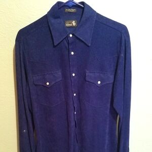 Vintage Ponderosa Western style long sleeve pearl button shirt.